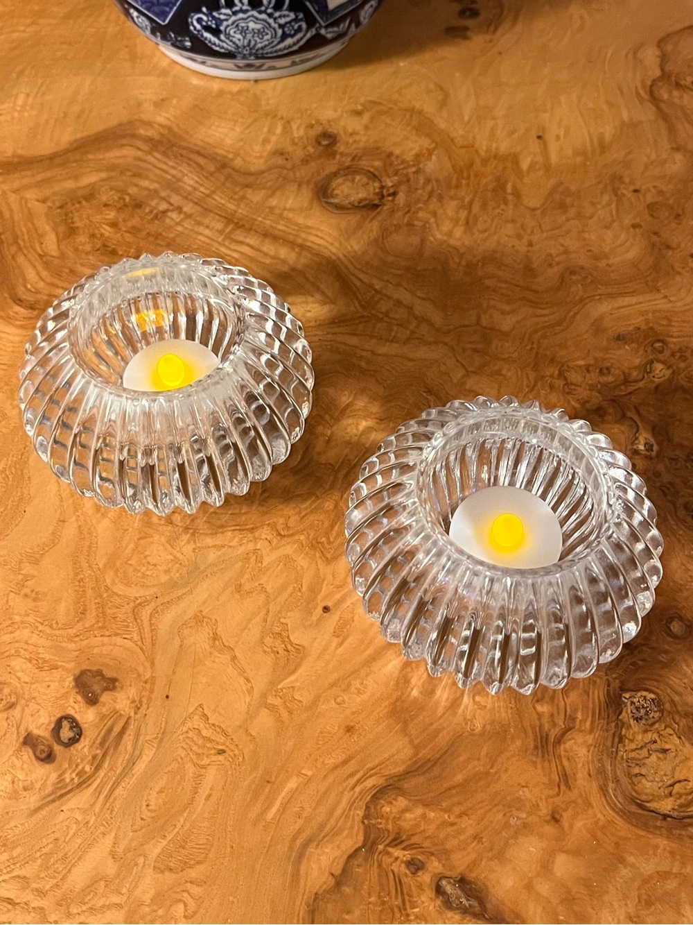 Waterford Crystal Clear Ribbed Votives – Pair